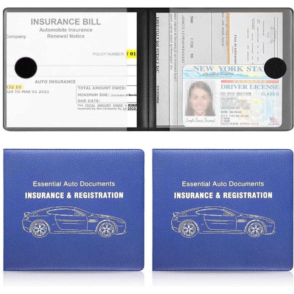 Car Registration and Insurance Card Holder, Vehicle Glove Box Car Organizer, Int
